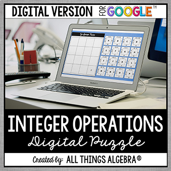 Integer Operations Puzzle: DIGITAL VERSION (for Google ...
