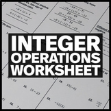 Integer Operations Worksheet or Quiz