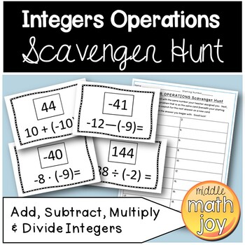 Preview of Integer Operations Scavenger Hunt