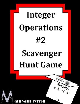 Preview of Integer Operations #2 Scavenger Hunt Game