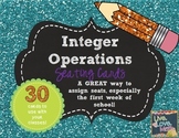 Integer Operations Seating Cards