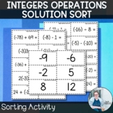 Integer Operations Solution Sort TEKS 6.3c 6.3d CCSS 6.NS.2
