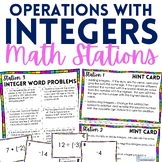 Integer Operations : Middle School Math Stations