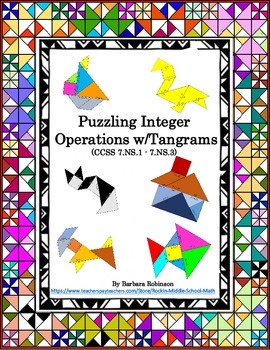 Preview of Integer Operations-Tangram puzzles- (CCSS 7.NS.A.1 to 7.NS.A.3)