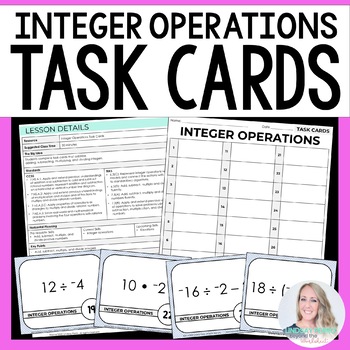 Preview of Integer Operations Task Cards
