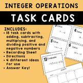 Integer Operations Task Cards | Add Subtract Multiply Divi