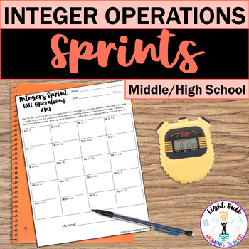 Preview of Integer Operations Timed Math Drills for Fluency (Sprints)