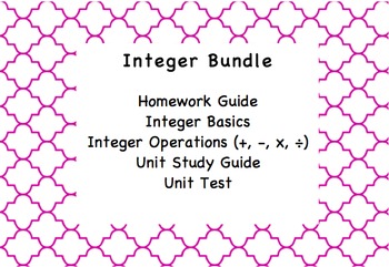 Preview of Integer Operations Unit Bundle