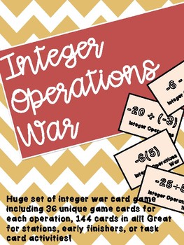 Preview of Integer Operations War