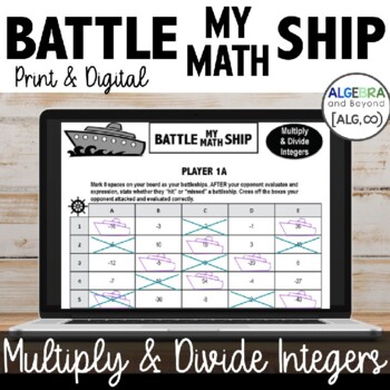 Preview of Multiplying and Dividing Integers Activity | Operations | Worksheets | Game