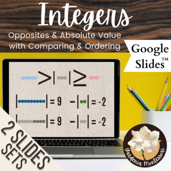 Preview of Integer Opposite Absolute Value Google Slides - Digital Montessori Signed Number