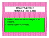 Integer Opposite Matching Task Cards