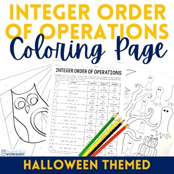 Preview of Order of Operations with Integers Coloring Worksheet