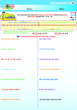 Preview of Integer (Positive & Negative Numbers)