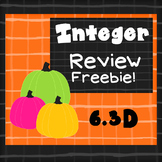 Integer Review Freebie!  TEKS 6.3D