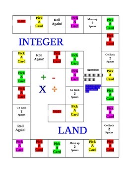 Preview of Integer Review Game