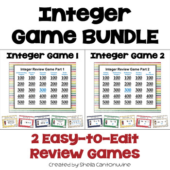 Preview of Integer Game BUNDLE