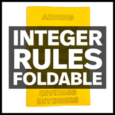 Integer Operations Foldable - Interactive Math Notebook Insert