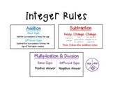 Integer Rules Poster