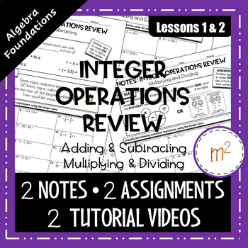 Preview of Integer Operations Review Distance Learning