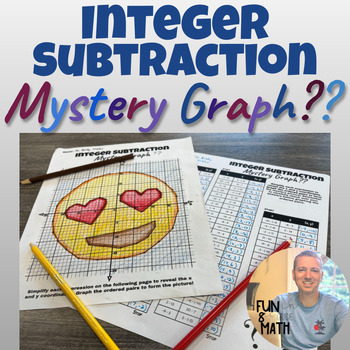 Preview of Integer Subtraction Practice Activity with Coordinate Graphing Picture