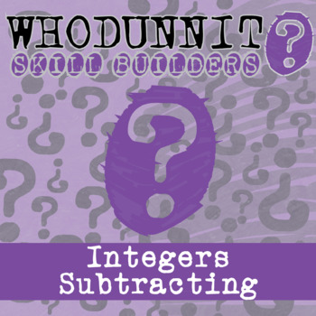 Preview of Integer Subtraction Whodunnit Activity - Printable & Digital Game Options