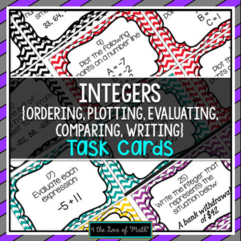 Preview of Integer Task Cards (Algebra)