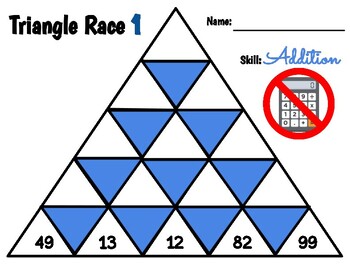 Preview of Integer Triangle Races Set 1 (Adding, Subtracting, Multiplying Integers)