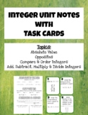 Integer Unit Notes PLUS Task Cards