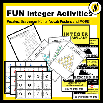 Preview of 7 Fun Integer Resources - Posters, Games, Puzzles, and Other Fun Stuff!