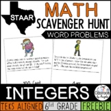 Integer Word Problem Scavenger Hunt | Halloween Zombie | P