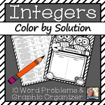 Integers Worksheet Color by Number by Tiarra's Teaching Techniques