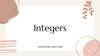 Preview of Integers 1