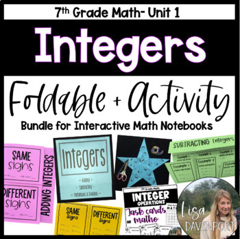 Preview of Integers - 7th Grade Foldables and Activities