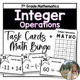 Integers - 7th Grade Math Task Cards and Bingo Game