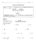 Integers & Absolute Value Guided Notes