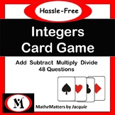 Integers Free - Add, Subtract, Multiply, Divide Integers  48 Questions GAME