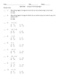 Integers - Adding and Subtracting (Quiz and Practice Worksheet)