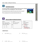 Integers - Adding and Subtracting (Student Notes and Worksheets)