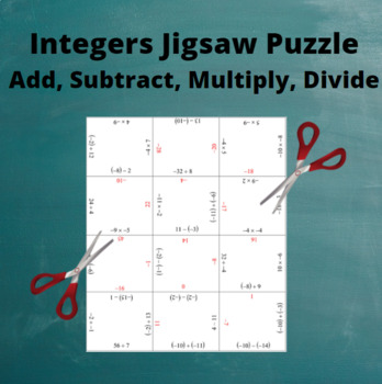 Preview of Add, Subtract, Multiply and Divide Integers Jigsaw Puzzle: All Operations Puzzle