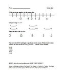 Integers Assessment (Quiz)