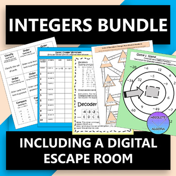 Preview of Integers Bundle Adding Subtracting Multiplying Dividing Ordering and More