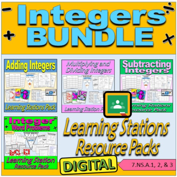 Preview of Integers Bundle - Learning Stations Resource Packs - DIGITAL