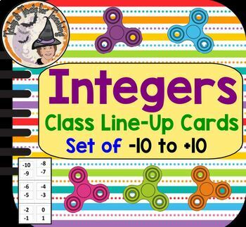 Preview of Integers Class Line Up Cards Ordering Real World Negatives Positives Activity