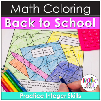 Preview of Integers Coloring Sheets | Integers Coloring Activity