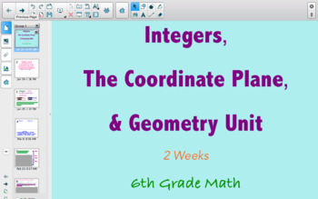 Preview of Integers, Coordinate Plane, and Geometry Unit
