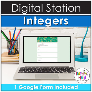 Preview of Integers Digital Quiz for Google Forms