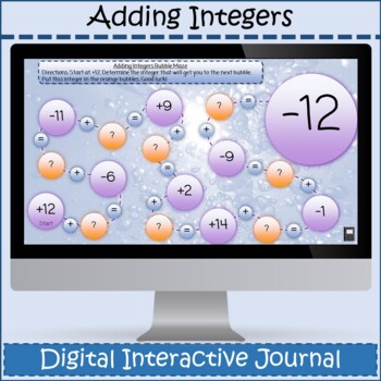 Preview of Adding Positive & Negative Numbers Digital Notebook