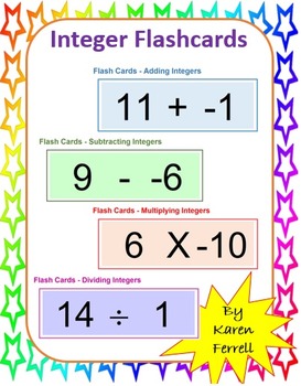 Preview of Integers Flash Cards with Microsoft Excel
