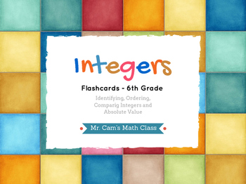 Preview of Integers Flashcards for 6th Grade [Printable]